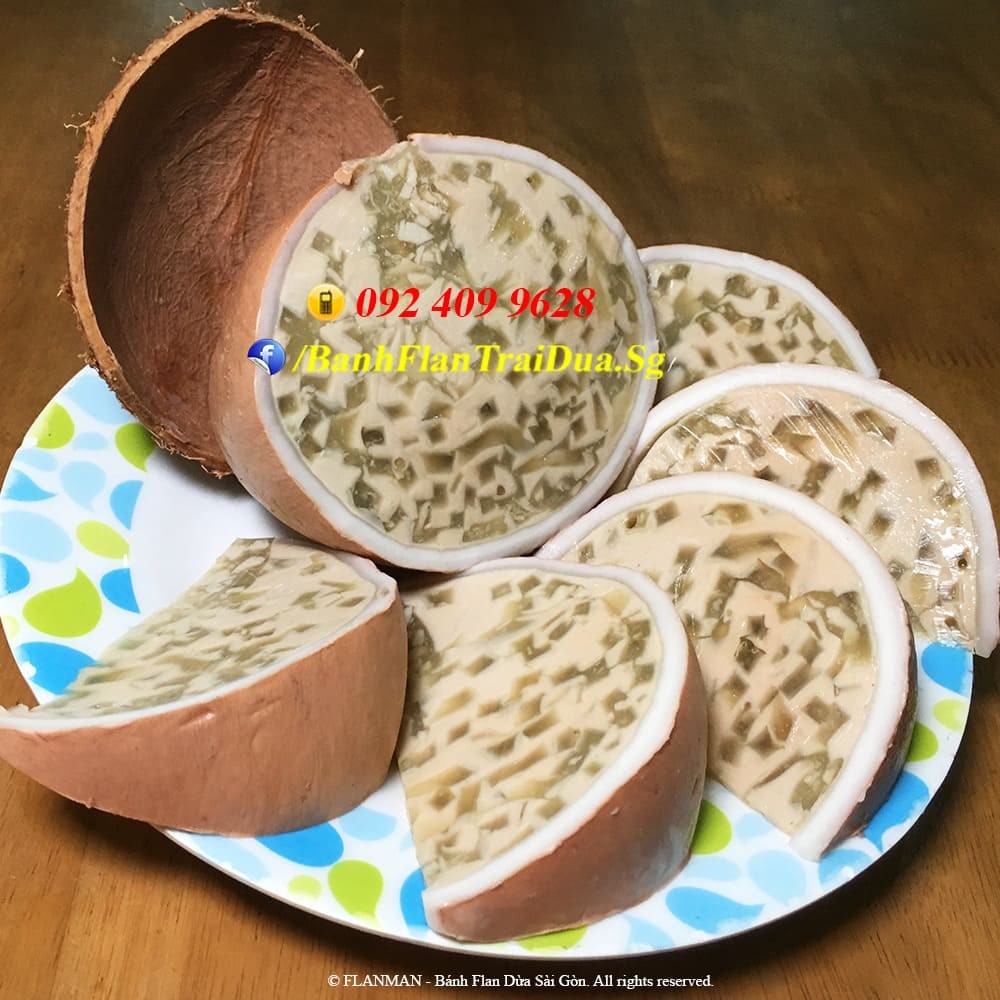 Vietnamese Vanilla Coconut  Jelly Flan Cake extra large