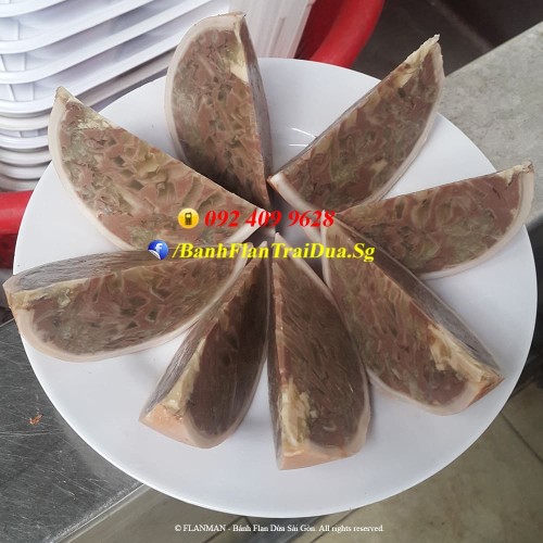 Bánh Flan Rau Câu Trái Dừa vị Cacao