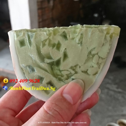 Vietnamese Green Tea Coconut Jelly Flan Cake