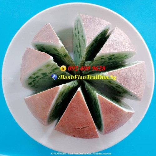 Vietnamese Green Tea Coconut Jelly Flan Cake