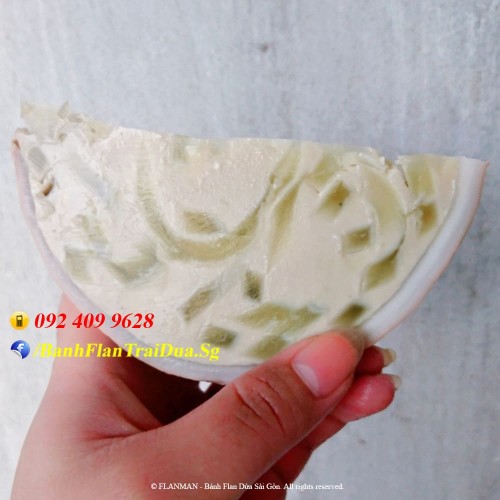 Bánh Flan Rau Câu Trái Dừa vị Sầu Riêng