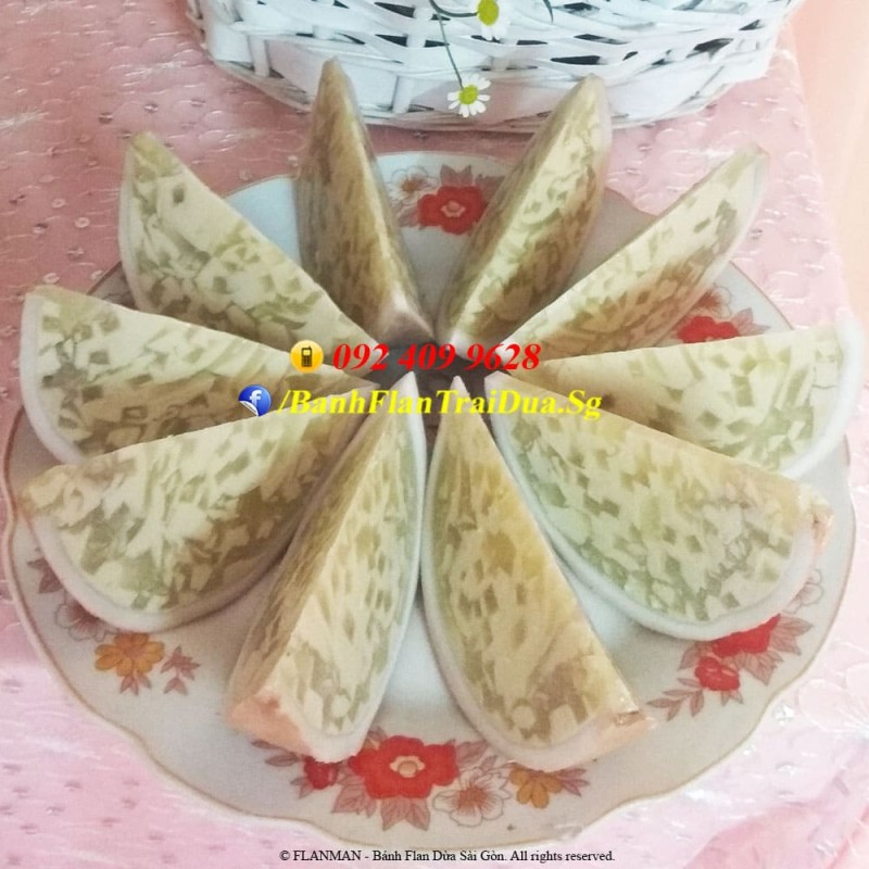 Bánh Flan Rau Câu Trái Dừa vị Sầu Riêng