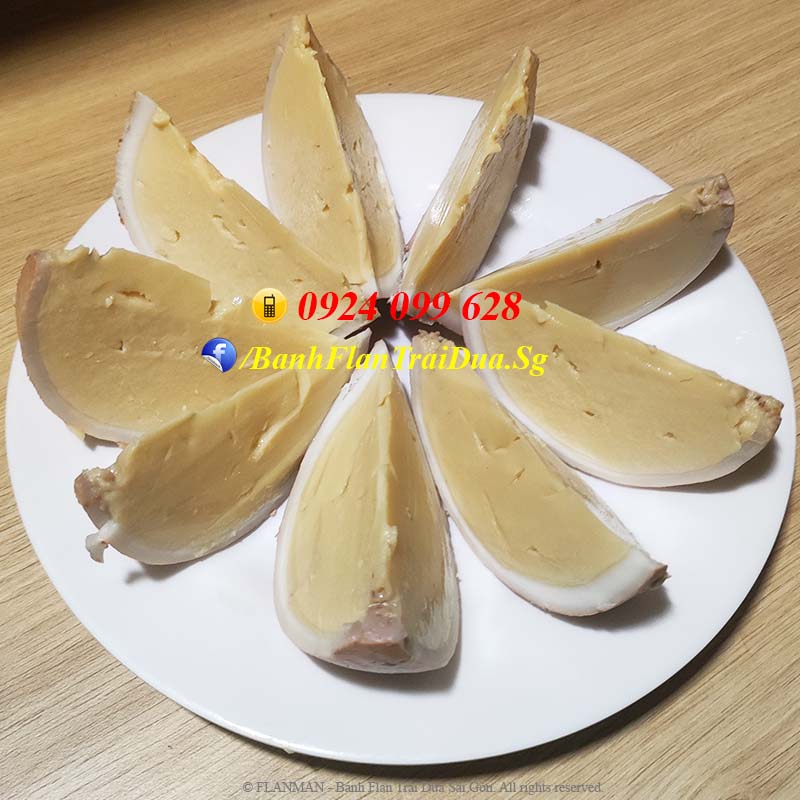 Bánh Flan Trái Dừa Truyền Thống không Rau Câu - Món tráng miệng thơm béo