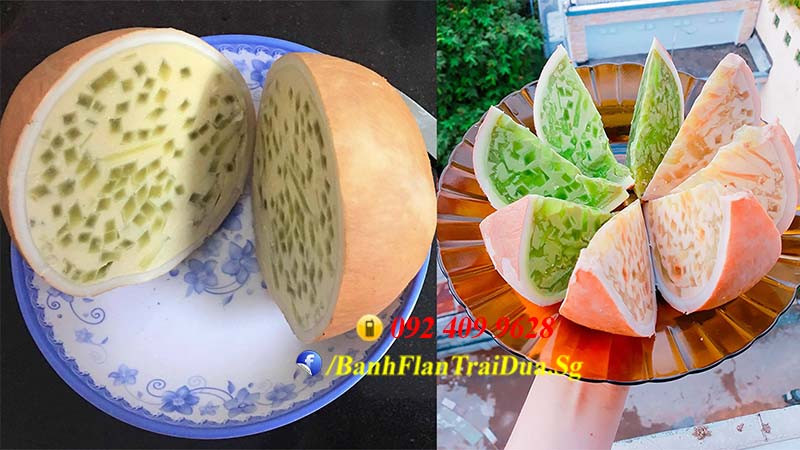 Rau Câu Bánh Flan Trái Dừa - Món Ăn Vặt Sài Gòn Ngon